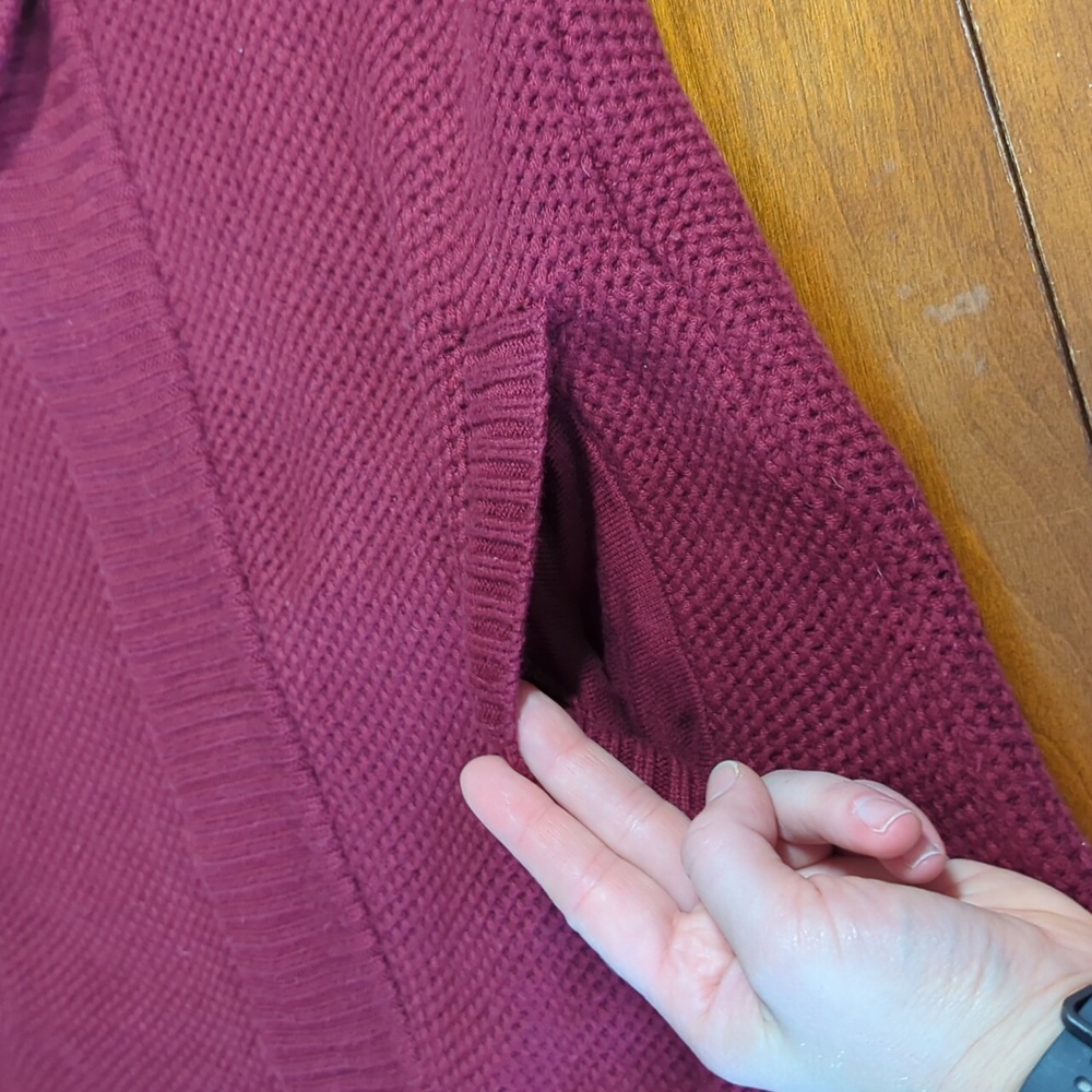 Duluth Trading Co Long Cardigan Medium Burgandy - Picture 10 of 13
